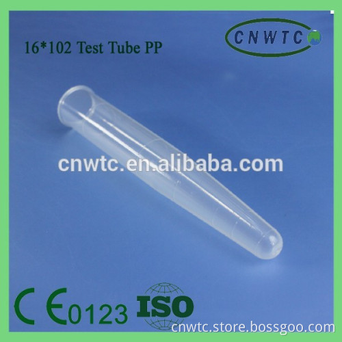 lab disposible conical test tube 16x102mm